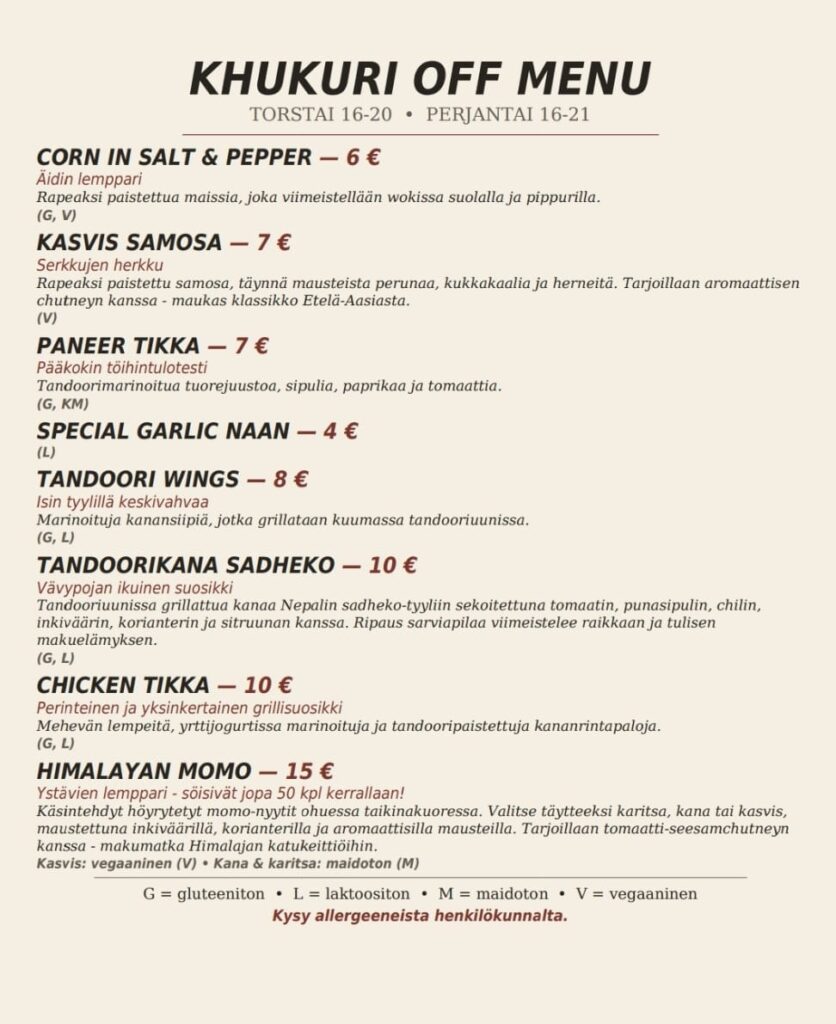Khukurin OFF-MENU